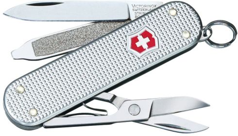 2025 VICTORINOX 53012 Classic SD Silver Alox, Ribbed 58mm