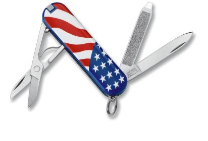 2023 VICTORINOX 57216 Classic SD U.S. Flag 58mm, Clam Pack