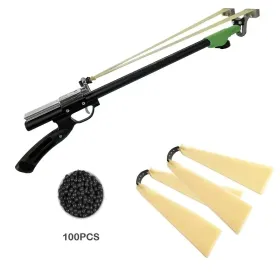 "High-Power Metal Slingshot – Black Ergonomic Handle, Precision Trigger for Hunting, Jungle Expeditions & Outdoor Survival Gear"