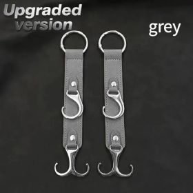 2 Pieces PU Car Hooks, Car Seat Cushion Hooks, Car Seat Back Storage Hooks, Faux Leather Car Hooks, Multi-functional Car Headrest Hooks, Car Seat (Option: gray)