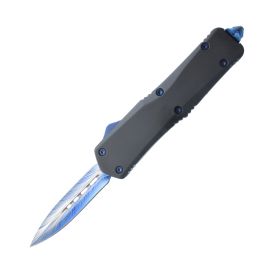 Double Edge Damascus Automatic OTF Knife w/ Belt Clip (Option: Damascus)