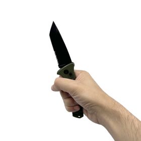 4.75" Spring Assisted Automatic Knife W/ Tanto Blade (Option: brown)