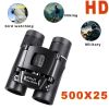 500X25 / 300X25 Professional Folding Small Compact Lightweight Binoculars; Long Range Zoom Telescope With Storage Bag For Hiking Hunting Travel S