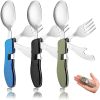 4 In 1 Outdoor Tableware Set Camping Cooking Supplies Stainless Steel Spoon Portable Fork Knife Multifunction Folding Portable Pocket Kits Bottle