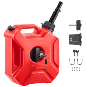 Fuel Container, 1.3 Gallon, Gas Can with Spout and Lockable Bracket, 15 L/min Max Flow Rate, Secure & Leak-proof (Color: Red, Capacity: 1.3 Gallons)