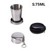 Stainless Steel Folding Cup; Portable Ultralight Collapsible Travel Cup; Outdoor Retractable Drinking Glass & EVA Case Set; Foldable Cup With Key