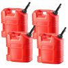 Fuel Container, 5 Gallon, Gas Tank with Spout & Clear Scale, 15 L/min Max Flow Rate, Secure & Leak-proof