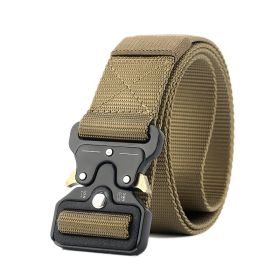 3.8cm Tactical belt Men's military fan Tactical belt Multi functional nylon outdoor training belt Logo can be ordered (Colour: Wolf brown)