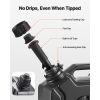 Fuel Container, 1.3 Gallon, Gas Can with Spout and Lockable Bracket, 15 L/min Max Flow Rate, Secure & Leak-proof