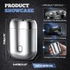 Electric Travel Razor Mini for Bald Men Dual Head Shaver Cordless Rechargeable Women Portable Pocket Close Razors Small Micro Foil Shavers Gifts
