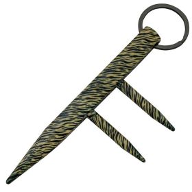 Self Defense Key Chain Two Prong Kubotan (Option: Brown Leopard)