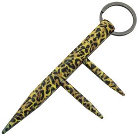 Self Defense Key Chain Two Prong Kubotan (Option: Brown Zebra)